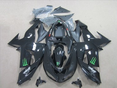 Buy 2006-2007 Black Green Monster Ninja Kawasaki ZX10R Motorcycle Fairings Kit UK