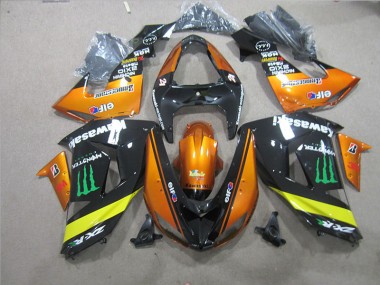 Buy 2006-2007 Black Orange Monster Kawasaki ZX10R Motorcycle Fairing Kits UK