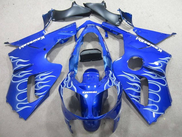 Buy 2002-2006 Blue White Flame Kawasaki ZX12R Motorbike Fairing Kits UK Buy 2002-2006 Blue White Flame Kawasaki ZX12R Motorbike Fairing Kits UK