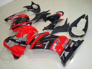 Buy 2008-2012 Black Red Monster Kawasaki ZX250R Bike Fairings UK