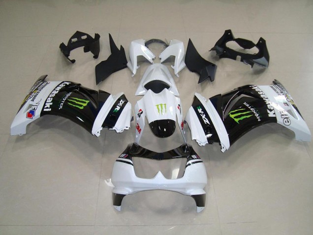 Buy 2008-2012 Black White Monster Kawasaki ZX250R Motorbike Fairing UK Buy 2008-2012 Black White Monster Kawasaki ZX250R Motorbike Fairing UK
