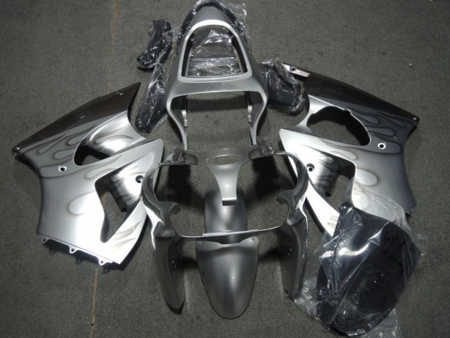 Buy 2000-2002 Silver Flame Kawasaki ZX6R Motorcycle Fairing Kit UK Buy 2000-2002 Silver Flame Kawasaki ZX6R Motorcycle Fairing Kit UK
