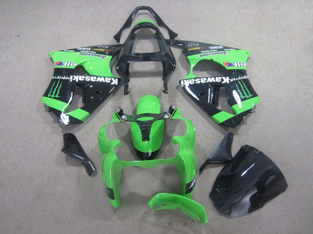 Buy 2000-2002 Black Green Monster Kawasaki ZX6R Motor Fairings UK Buy 2000-2002 Black Green Monster Kawasaki ZX6R Motor Fairings UK