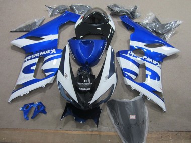Buy 2005-2006 Blue White Kawasaki ZX6R Motorcycle Replacement Fairings UK