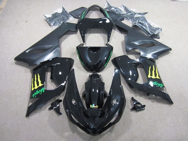 Buy 2005-2006 Black Green Ninja Kawasaki ZX6R Motorcycle Fairing Kits UK Buy 2005-2006 Black Green Ninja Kawasaki ZX6R Motorcycle Fairing Kits UK
