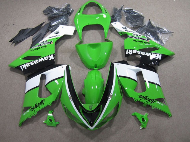 Buy 2005-2006 Green White Black Ninja 636 Kawasaki ZX6R Bike Fairings UK Buy 2005-2006 Green White Black Ninja 636 Kawasaki ZX6R Bike Fairings UK
