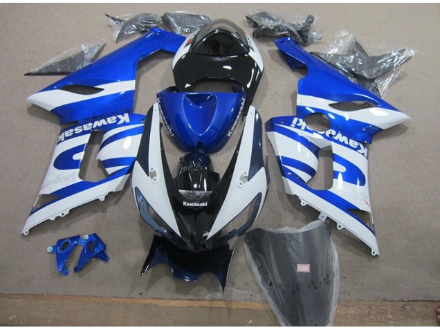 Buy 2005-2006 Blue White Kawasaki ZX6R Replacement Motorcycle Fairings UK Buy 2005-2006 Blue White Kawasaki ZX6R Replacement Motorcycle Fairings UK