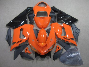 Buy 2005-2006 Orange Black Ninja Kawasaki ZX6R Motorbike Fairing Kits UK
