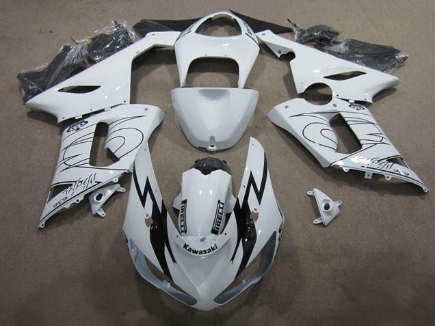 Buy 2005-2006 White Ninja 636 Kawasaki ZX6R Moto Fairings UK Buy 2005-2006 White Ninja 636 Kawasaki ZX6R Moto Fairings UK