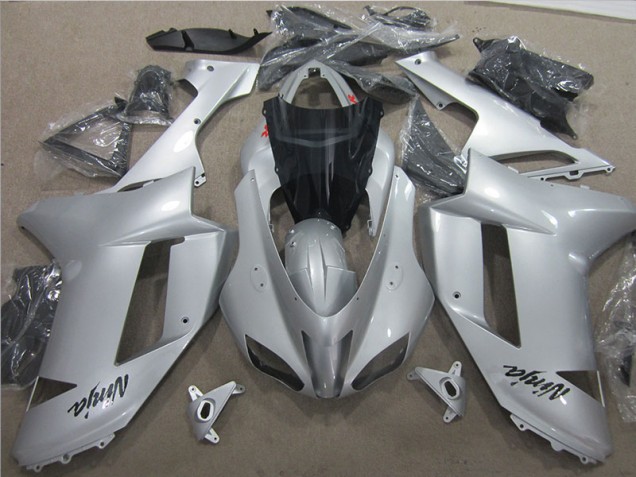 Buy 2007-2008 Silver Kawasaki ZX6R Bike Fairing UK Buy 2007-2008 Silver Kawasaki ZX6R Bike Fairing UK