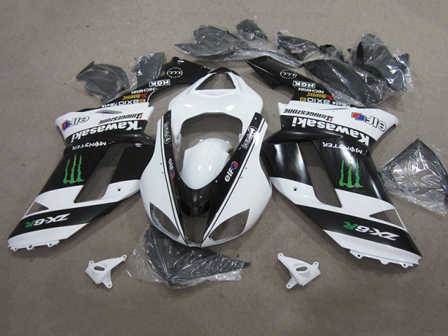 Buy 2007-2008 Black White Monster Kawasaki ZX6R Replacement Motorcycle Fairings UK Buy 2007-2008 Black White Monster Kawasaki ZX6R Replacement Motorcycle Fairings UK