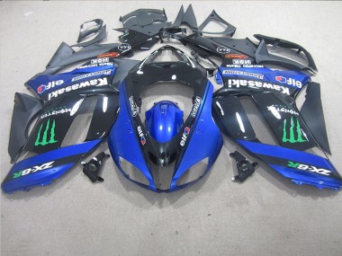 Buy 2007-2008 Black Blue Monster Kawasaki ZX6R Motorcycle Replacement Fairings UK