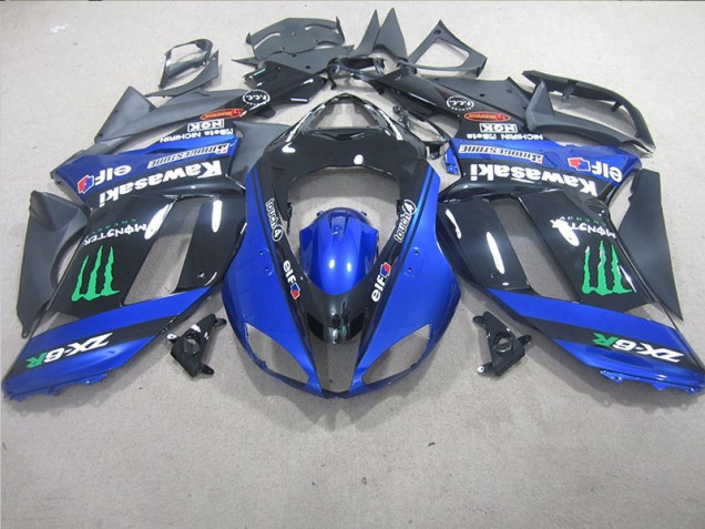 Buy 2007-2008 Black Blue Monster Kawasaki ZX6R Motorcycle Replacement Fairings UK Buy 2007-2008 Black Blue Monster Kawasaki ZX6R Motorcycle Replacement Fairings UK