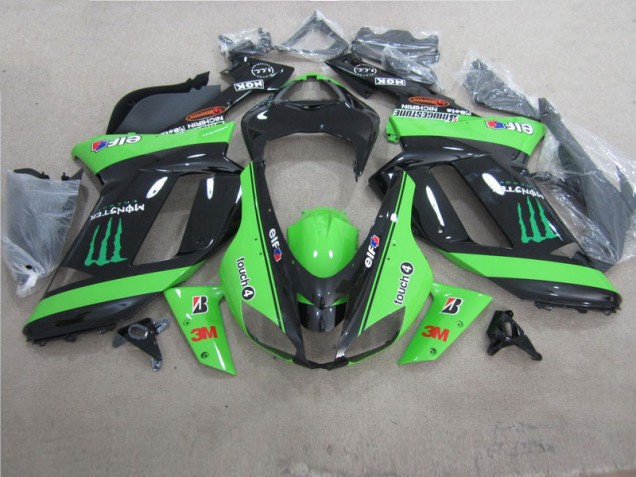 Buy 2007-2008 Green Black 3M Monster Kawasaki ZX6R Motorbike Fairing UK Buy 2007-2008 Green Black 3M Monster Kawasaki ZX6R Motorbike Fairing UK