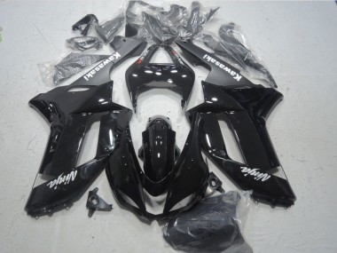 Buy 2007-2008 Black White Ninja Kawasaki ZX6R Bike Fairings UK