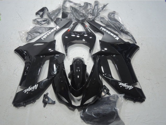 Buy 2007-2008 Black White Ninja Kawasaki ZX6R Bike Fairings UK Buy 2007-2008 Black White Ninja Kawasaki ZX6R Bike Fairings UK