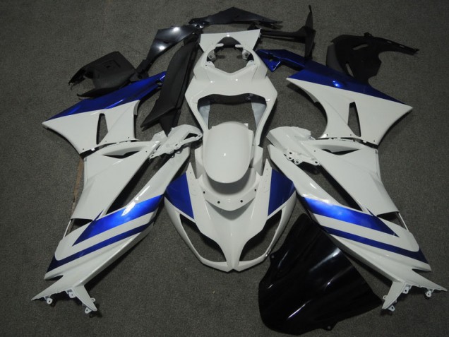 Buy 2009-2012 White Blue Kawasaki ZX6R Motorbike Fairings UK Buy 2009-2012 White Blue Kawasaki ZX6R Motorbike Fairings UK