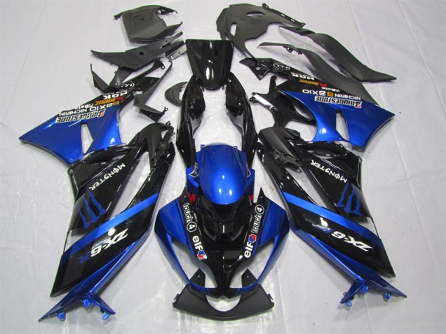 Buy 2009-2012 Black Blue Monster Kawasaki ZX6R Motorcycle Fairing Kit UK Buy 2009-2012 Black Blue Monster Kawasaki ZX6R Motorcycle Fairing Kit UK