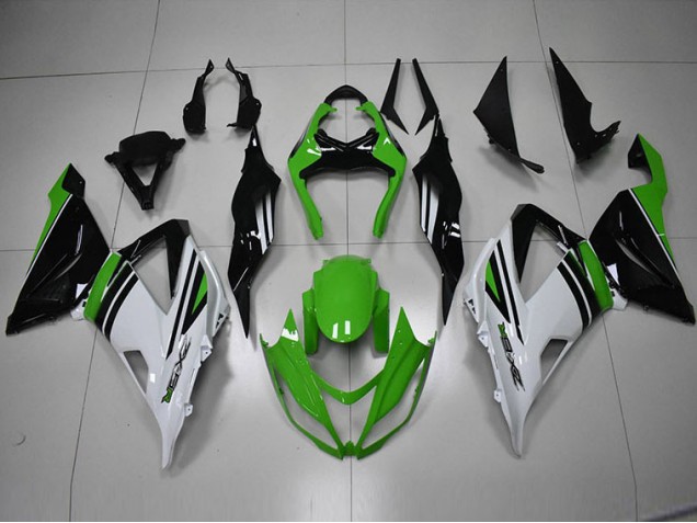 Buy 2013-2018 Black Green White Kawasaki ZX6R Bike Fairing Kit UK Buy 2013-2018 Black Green White Kawasaki ZX6R Bike Fairing Kit UK