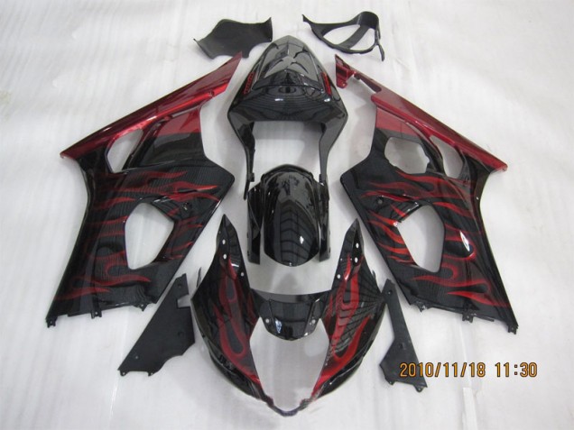 Buy 2003-2004 Black Red Flame Suzuki GSXR1000 Motorcycle Bodywork UK