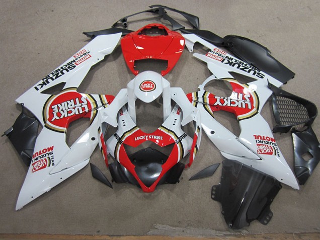 Buy 2005-2006 White Lucky Strike Red Motul Suzuki GSXR1000 Motorcycle Fairings UK