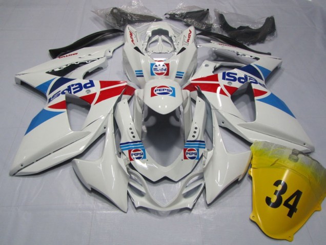Buy 2009-2016 White Pepsi 34 Suzuki GSXR1000 Motorcycle Fairings Kit UK Buy 2009-2016 White Pepsi 34 Suzuki GSXR1000 Motorcycle Fairings Kit UK