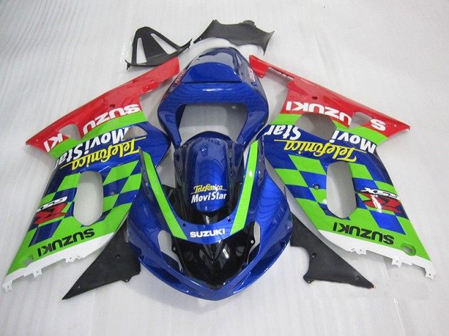 Buy 2001-2003 Blue Green Red Telefumia Movistar Suzuki GSXR600 Motorbike Fairing UK