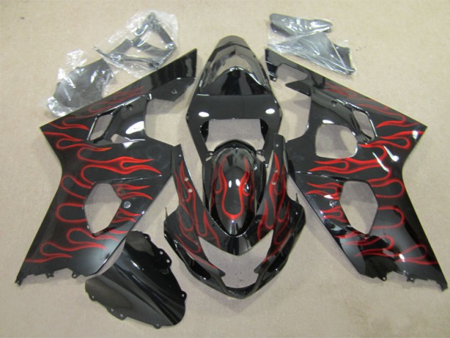 Buy 2004-2005 Black Red Flame Suzuki GSXR600 Replacement Fairings UK Buy 2004-2005 Black Red Flame Suzuki GSXR600 Replacement Fairings UK