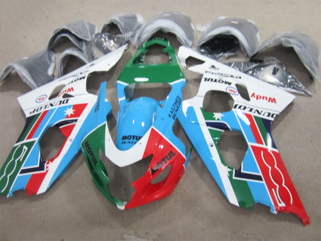 Buy 2004-2005 Blue Green Red Motul Suzuki GSXR600 Motorcycle Fairing UK Buy 2004-2005 Blue Green Red Motul Suzuki GSXR600 Motorcycle Fairing UK