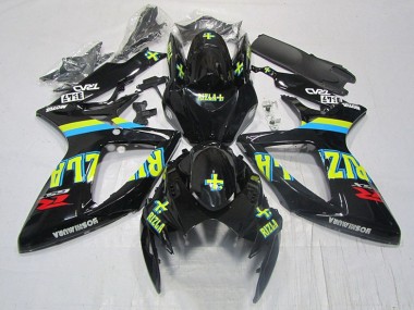 Buy 2006-2007 Black Yellow Rizla Suzuki GSXR600 Moto Fairings UK