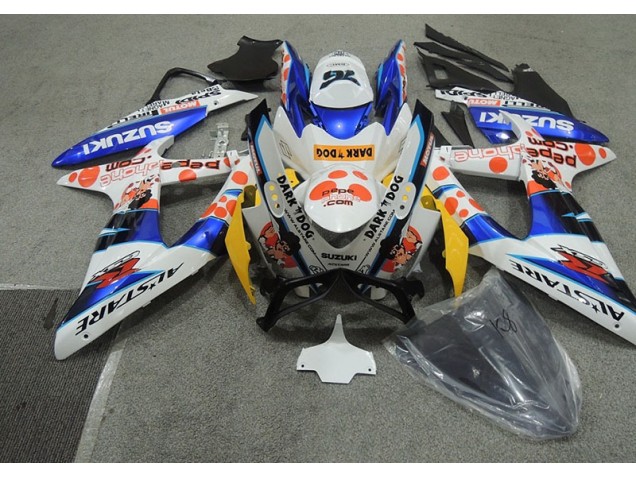 Buy 2008-2010 White Blue Dark Dog Suzuki GSXR600 Bike Fairings UK