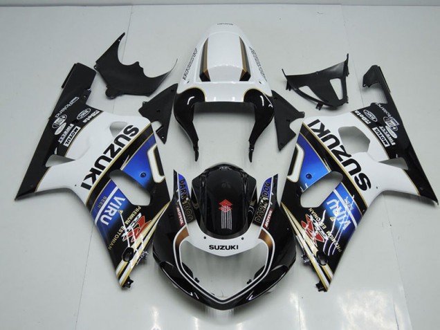 Buy 2001-2003 Black White Blue Viru Suzuki GSXR750 Bike Fairings UK Buy 2001-2003 Black White Blue Viru Suzuki GSXR750 Bike Fairings UK