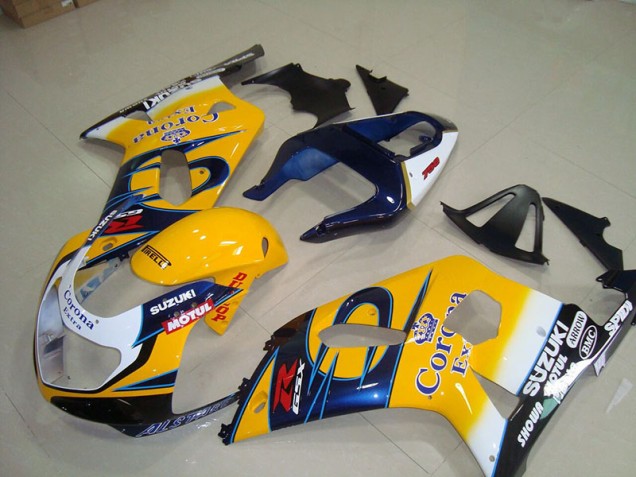 Buy 2001-2003 Yellow Blue Corona Extra Motul Suzuki GSXR750 Motorcycle Fairings Kits UK Buy 2001-2003 Yellow Blue Corona Extra Motul Suzuki GSXR750 Motorcycle Fairings Kits UK