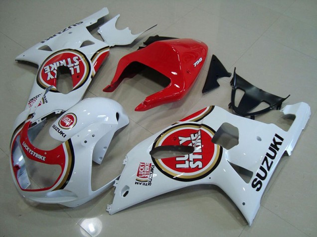 Buy 2001-2003 Red White Lucky Strike Suzuki GSXR750 Motorcyle Fairings UK Buy 2001-2003 Red White Lucky Strike Suzuki GSXR750 Motorcyle Fairings UK