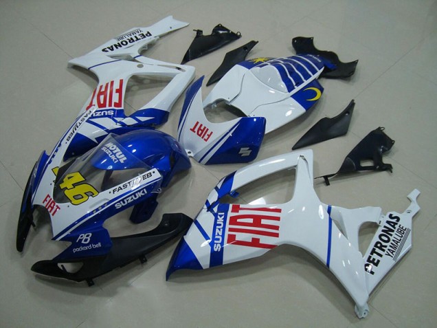 Buy 2006-2007 White Blue Fiat 46 Suzuki GSXR750 Motor Bike Fairings UK Buy 2006-2007 White Blue Fiat 46 Suzuki GSXR750 Motor Bike Fairings UK