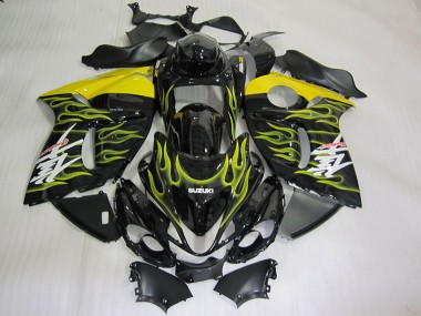 Buy 2008-2019 Black Yellow Flame Suzuki GSXR1300 Hayabusa Motorcycle Fairing Kits UK