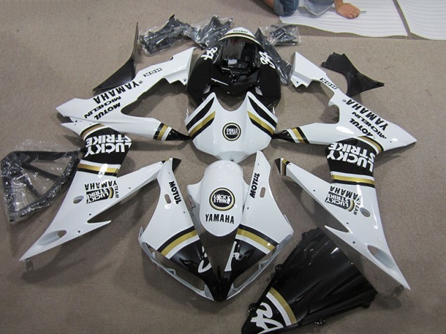 Buy 2004-2006 Black White Lucky Strike Yamaha YZF R1 Motorcyle Fairings UK