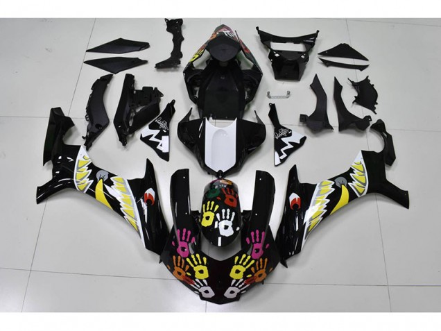 Buy 2015-2019 Black White Yamaha YZF R1 Motorcylce Fairings UK