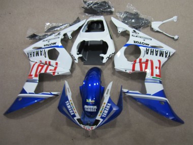Buy 2003-2005 White Blue Motul Fiat Yamaha YZF R6 Motorcycle Fairings Kits UK