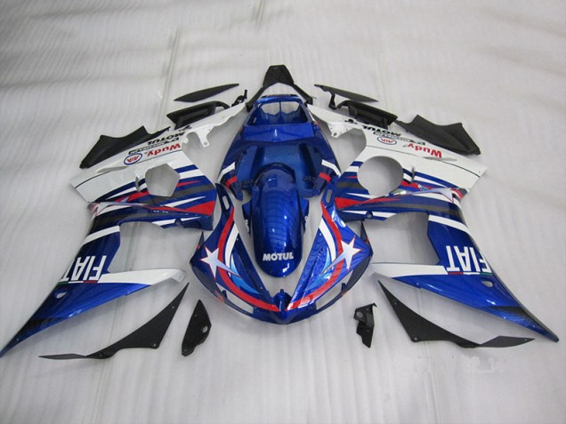 Buy 2003-2005 Blue White Motul Fiat Yamaha YZF R6 Motorcycle Fairing UK