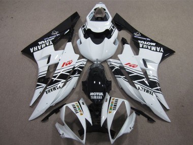 Buy 2006-2007 Black White Motul Yamaha YZF R6 Bike Fairings UK