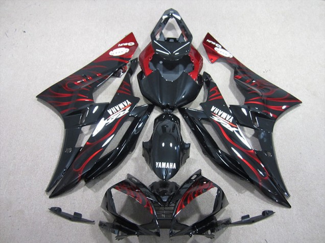 Buy 2006-2007 Black Red Flame Yamaha YZF R6 Motorcycle Bodywork UK